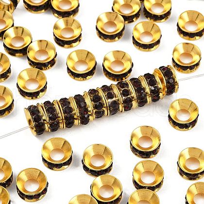 Brass Rhinestone Spacer Beads RB-A020-9mm-11G-1