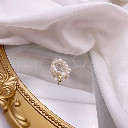 Mother's Day Jewellery Natural Freshwater Pearl Beaded Finger Rings WG7CD33-23-1