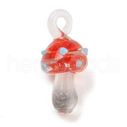 Handmade Lampwork Pendants LAMP-S067-02G-1