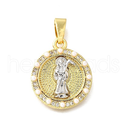 Brass Micro Pave Cubic Zirconia Pendants KK-Z102-07G-02-1