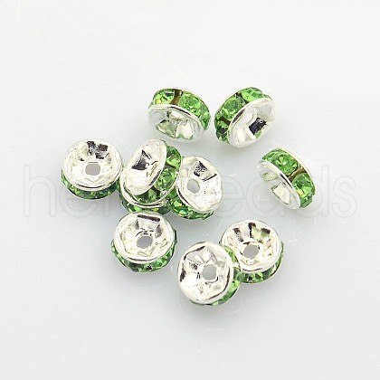 Brass Rhinestone Spacer Beads X-RSB036NF-10-1