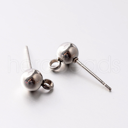 Non-Tarnish 304 Stainless Steel Post Stud Earring Findings STAS-E074-13-1