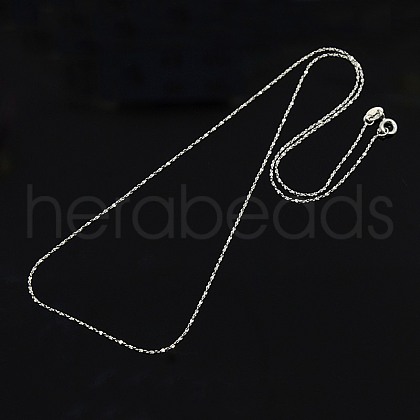 Anti-Tarnish Trendy Unisex Rhodium Plated 925 Sterling Silver Chain Necklaces STER-M034-B-19-1