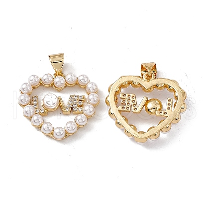 Brass Micro Pave Cubic Zirconia Pendants KK-B061-06G-1
