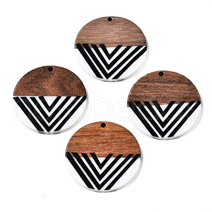Resin & Walnut Wood Pendants RESI-S389-078-1