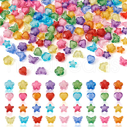 Cheriswelry 600Pcs 4 Style Transparent Acrylic Beads TACR-CW0001-02-1