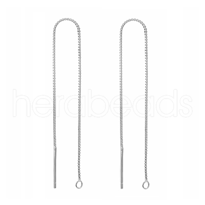 Anti-Tarnish Rhodium Plated 925 Sterling Silver Stud Earring Findings STER-E051-C-01P-1