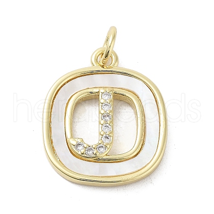 Rack Plating Brass Micro Pave Clear Cubic Zirconia Pendants KK-E102-33G-J-1