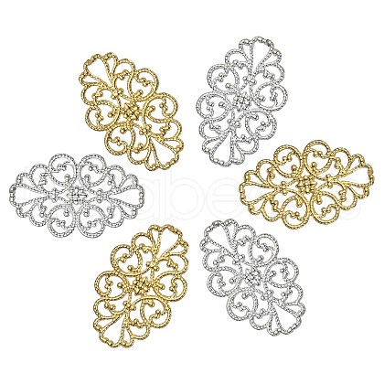 10Pcs 2 Colors Brass Filigree Joiners KK-YW0002-20-1