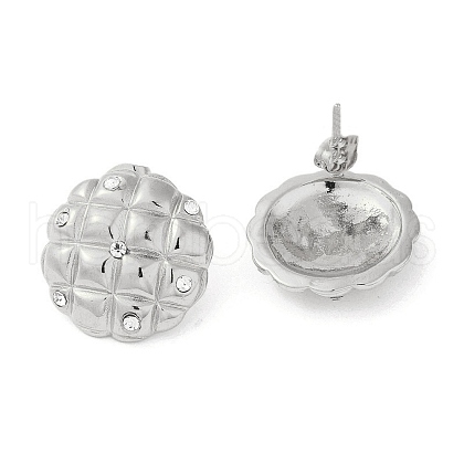 304 Stainless Steel Cubic Zirconia Stud Earrings for Women EJEW-U003-22P-1