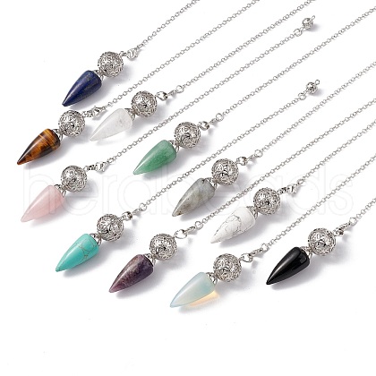 Mixed Gemstone Dowsing Pendulum Big Pendants G-H281-42P-1