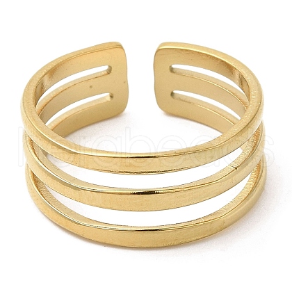 304 Stainless Steel Open Cuff Rings RJEW-K245-84G-1