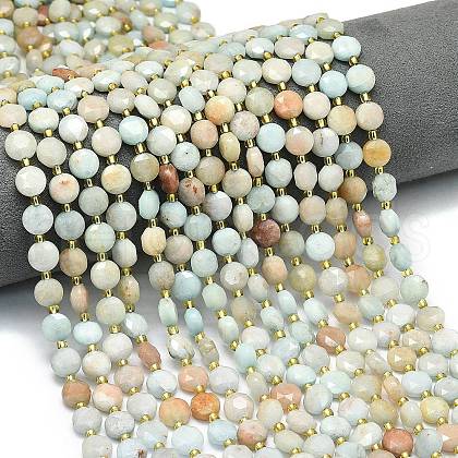 Natural Dyed White Jade Imitation Flower Amazonite Beads Strands G-C116-A54-02-1