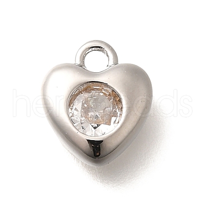 Brass Micro Pave Cubic Zirconia Charms KK-C085-20P-1