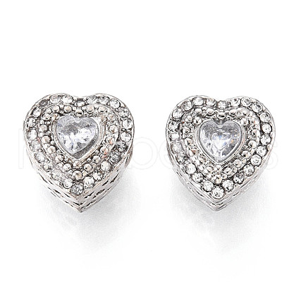 Alloy Rhinestone European Beads FIND-N009-10P-1