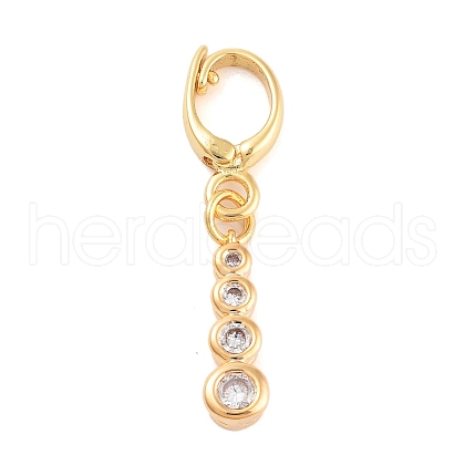 Brass with Cubic Zirconia Charms KK-G496-05G-1