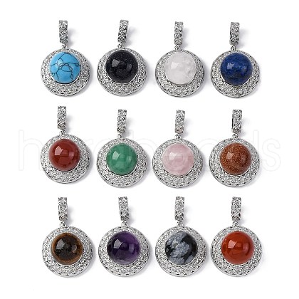 Natural & Synthetic Mixed Gemstone Pendants G-K339-04P-1