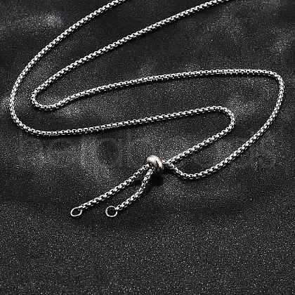 Non-Tarnish Adjustable 304 Stainless Steel Slider Necklaces NJEW-L156-002A-P-1