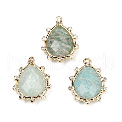 Natural Amazonite Faceted Pendants G-K347-06G-06-1