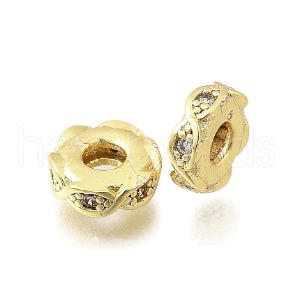 Brass Micro Pave Clear Cubic Zirconia Beads KK-K300-06A-G-1