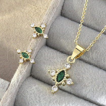 Cross Brass Micro Pave Cubic Zirconia Jewelry Set FS-WG607C5-01-1