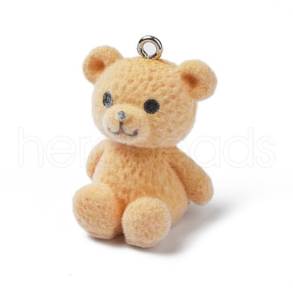 Flocky Opaque Resin Pendants RESI-G105-03A-1