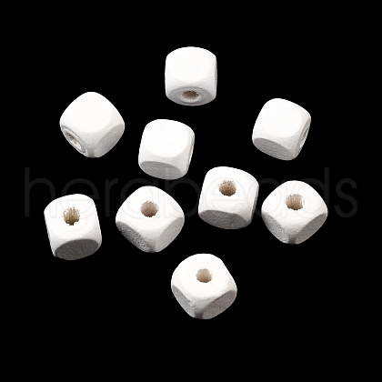 Spray Painted Wooden Beads WOOD-P021-01B-30-1