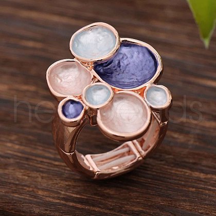 Zinc Alloy & Enamel Finger Rings for Women FS-WG360EB-04-1