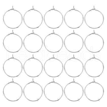 100Pcs 316 Surgical Stainless Steel Wine Glass Charms Rings STAS-LP0001-04-1