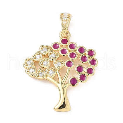 Brass Micro Pave Clear Cubic Zirconia Pendants KK-D357-21B-G-1
