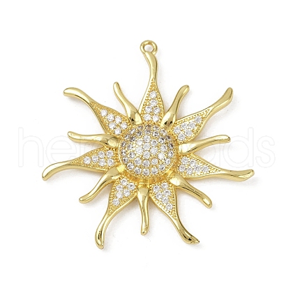 Brass Micro Pave Cubic Zirconia Pendants KK-M322-47B-G-1