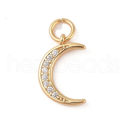 Brass Micro Pave Clear Cubic Zirconia Pendants ZIRC-P121-07G-1