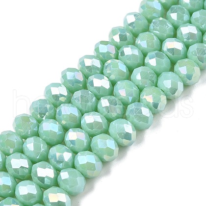 Electroplate Glass Beads Strands EGLA-A044-P8mm-B14-1