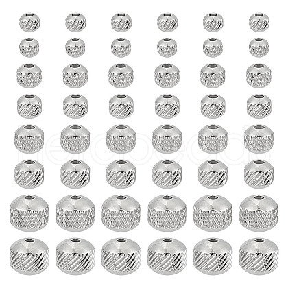 ARRICRAFT 80Pcs 8 Styles 304 Stainless Steel Bead STAS-AR0002-04-1