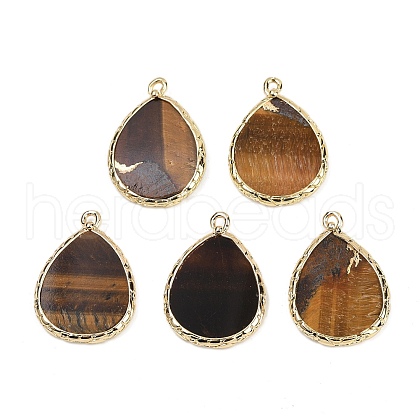Natural Tiger Eye Pendants G-K347-08G-01-1