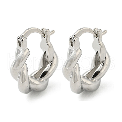 Rack Plating Brass Twist Rope Hoop Earrings EJEW-Z035-01P-1