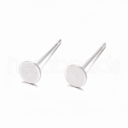 925 Sterling Silver Flat Pad  Stud Earring Findings STER-K167-045C-S-1