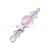 6Pcs 6 Colors Glass Round Bicone & Brass Star Beaded Connector Charms PALLOY-JF03458-02-5