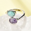 Natural Amethyst & Amazonite Finger Rings RJEW-A068-02P-02-3