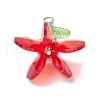Handmade Glass Beaded Flower Pendants PALLOY-MZ00742-05-4