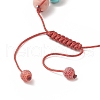 Round Natural Mixed Gemstone Braided Bead Bracelet BJEW-JB09298-5
