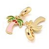 Rack Plating Alloy Enamel Coconut Tree European Dangle Charms FIND-B034-51G-02-2