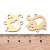 Ion Plating(IP) 304 Stainless Steel Hollow Connector Charms STAS-P332-05G-2