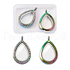2Pcs 2 Style Alloy Magnetic Locket Pendants PALLOY-TA0002-35M-1