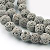 Synthetic Lava Rock Round Beads Strands G-I124-6mm-13-1