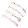 4Pcs 4 Styles Shell Pearl & Glass & Synthetic Turquoise & Synthetic Moonstone Beads Stretch Bracelets & 304 Stainless Steel Charm Bracelets for Women BJEW-JB11996-01-5