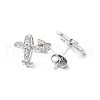 Non-Tarnish 304 Stainless Steel Plane Stud Earring Findings EJEW-I285-14P-2