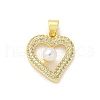 Brass Micro Pave Cubic Zirconia Pendants KK-S511-19G-1