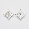 Brass Micro Pave Clear Cubic Zirconia Pendants ZIRC-Q021-014P-NF-2