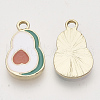 Light Gold Plated Alloy Pendants X-ENAM-T009-22-2